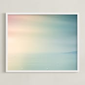 "Cotton Rainbow" - Art Print in Candy Blues by David Michuki - Framed