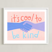 "It's Cool to Be Kind" - Art Print in Blush by Candace Wiant - Framed