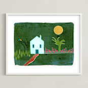 "Idyllic" - Art Print in Idyllic green by Bethania Lima - Framed