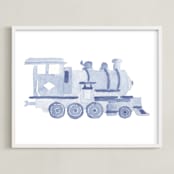 "Little Blue" - Art Print in Powder Blue by Lagniappe Paper - Framed