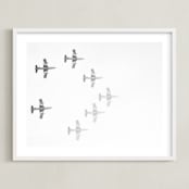 "Fly This Way" - Art Print in Smoky Grey by Heather Marie - Framed