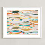 "Colorful landscapes" - Art Print in Mint Landscape by Bethania Lima - Framed