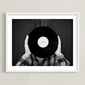 "Ahead of the Record" - Art Print in Black and White by Kaitie Bryant - Framed