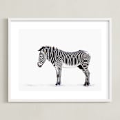"Counting Stripes" - Art Print in Cream by Lisa Sundin - Framed