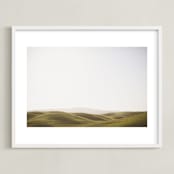 "Distance" - Art Print in Rolling Hills Green by Shannon Paras - Framed