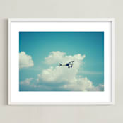"Fly With Me I" - Art Print in Sky Blue by Erin Beutel - Framed