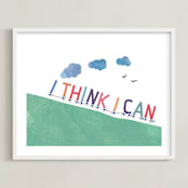 "You can." - Art Print in grass green by R studio - Framed