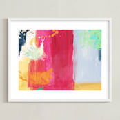 "Colorful Expression I" - Art Print in Magical Red by Carmen Guedez - Framed