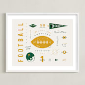 "American Football Vocab" - Art Print in Hunter by Dana Beckwith - Framed