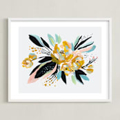 "Wildling" - Art Print in Daffodil Yellow by Kayla King - Framed