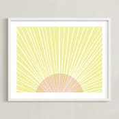 "Pastel Sunrise" - Art Print in Sunshine by Kerry Doyle - Framed