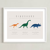 "Dino Timeline" - Art Print in Multicolor by Ashley Presutti Beasley - Framed