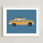 "New York" - Art Print in Taxi by Jenna Holcomb - Framed