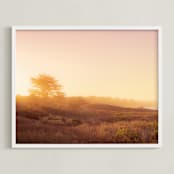 "Up for the sunrise, California coast" - Art Print in Morning blush by Jacquelyn Sloane Siklos - Framed