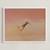 "Rose Surf Air" - Art Print in Rose Quartz by Annie Seaton - Framed