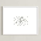 "Abacus 3" - Art Print in Charcoal by Stephanie Nowotarski - Framed