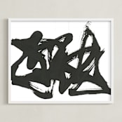 "Invocation" - Art Print in Charcoal by Stephanie Nowotarski - Framed