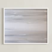 "Into the light " - Art Print in Soothing Grey by Colleen Ehrlich - Framed