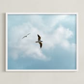 "Seaside #27" - Art Print in Calm Blue by Tal Paz-Fridman - Framed