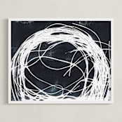 "Curve Into" - Art Print in Warm black by Erin McCluskey Wheeler - Framed