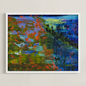 "Underwater Garden" - Art Print in Snorkel Blue by Camille Pietrow - Framed