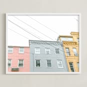 "Georgetown Three" - Art Print in Blush Pink by Lindsay Ferraris Photography - Framed