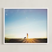 "Somewhere in Canada" - Art Print in Sky Blue by CedarandGrey - Framed