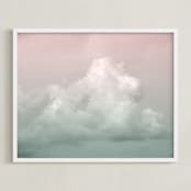 "Floating clouds" - Art Print in Dusty rose by Johanna Phillips Huuva - Framed