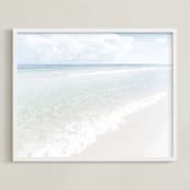 "Siren's Call" - Art Print in Powder blue by Courtney Crane - Framed