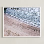 "Shell Beach no. 2" - Art Print in Sand by Krissy Bengtson - Framed