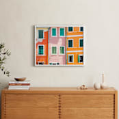 "Riomaggiore" - Art Print in Tangerine by Heather Deffense - In a Room