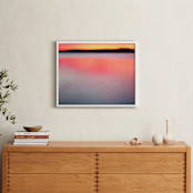 "From the Canoe, on the lake" - Art Print in Sunset Red by Jacquelyn Sloane Siklos - In a Room