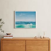 "Malibu Surf and Sky I" - Art Print in Fresh Blue by Kamala Nahas - In a Room