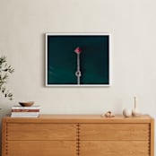"HB Pier From Above" - Art Print in Cherry by Christian Florin - In a Room