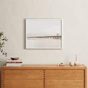 "Stormy Pier" - Art Print in sand by Kamala Nahas - In a Room