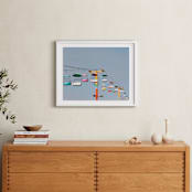 "Boardwalk Brights" - Art Print in Sky Blue by Janel Galvez - In a Room