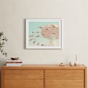 "Sky Coasters" - Art Print in Teal by Stephanie Sherman - In a Room