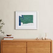"Washington in Paint" - Art Print in Washington Green by Denise Wong - In a Room