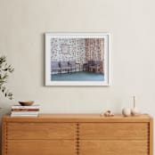 "Waiting Room" - Art Print in Grandma Blue by Julie Grace Immink - In a Room