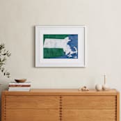 "Massachusetts in Paint" - Art Print in Massachusetts Blue by Denise Wong - In a Room