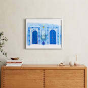 "Morocco's Blue City" - Art Print in Morocco Blue by Kristian Gallagher - In a Room
