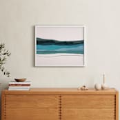 "Turquoise Wave" - Art Print in Turquoise by Caryn Owen - In a Room