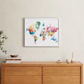 "Abstract World Map" - Art Print in Rainbow by Jessie Steury - In a Room