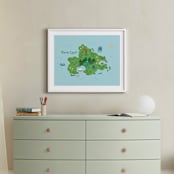 "Never Land Map" - Art Print in Ocean by Renee Christensen - In a Room