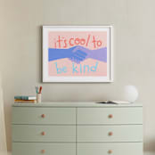 "It's Cool to Be Kind" - Art Print in Blush by Candace Wiant - In a Room