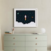 "Outer Space" - Art Print in White by Oma N. Ramkhelawan - In a Room