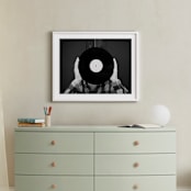 "Ahead of the Record" - Art Print in Black and White by Kaitie Bryant - In a Room