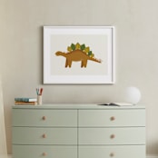 "Stegosaurus" - Art Print in Cream by Amy Mullen - In a Room