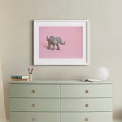 "Toy Elephant" - Art Print in Pretty Pink by Kinga Subject - In a Room