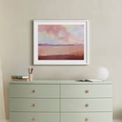 "Coral Desert" - Art Print in desert pink by AlisonJerry - In a Room